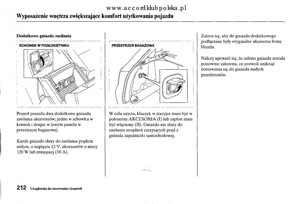 Honda Accord VIII 8 instrukcja obslugi / page 218