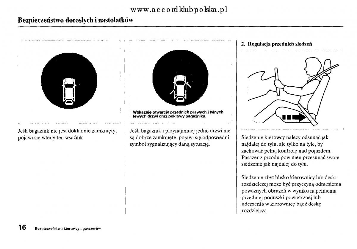 Honda Accord VIII 8 instrukcja obslugi / page 22