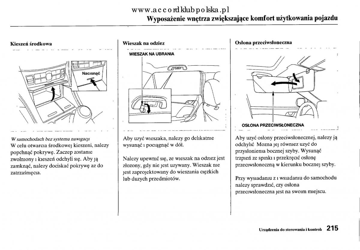 Honda Accord VIII 8 instrukcja obslugi / page 221