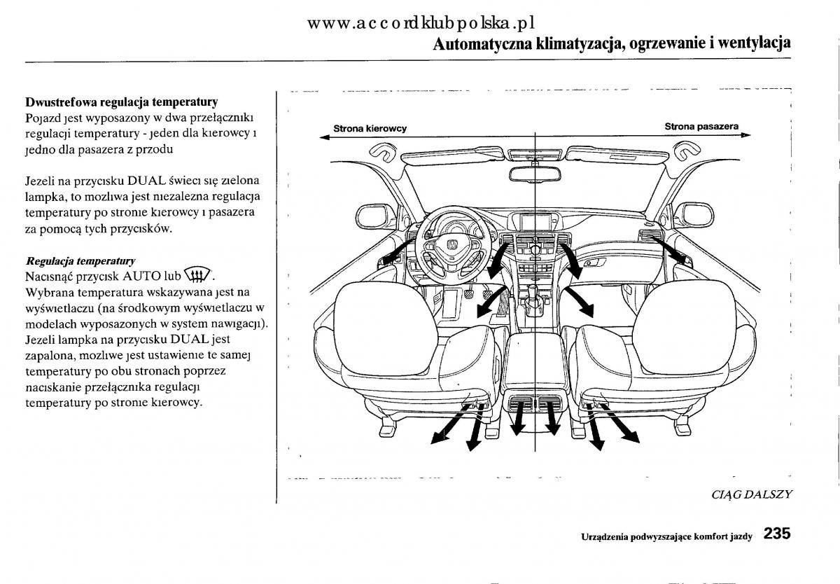 Honda Accord VIII 8 instrukcja obslugi / page 241