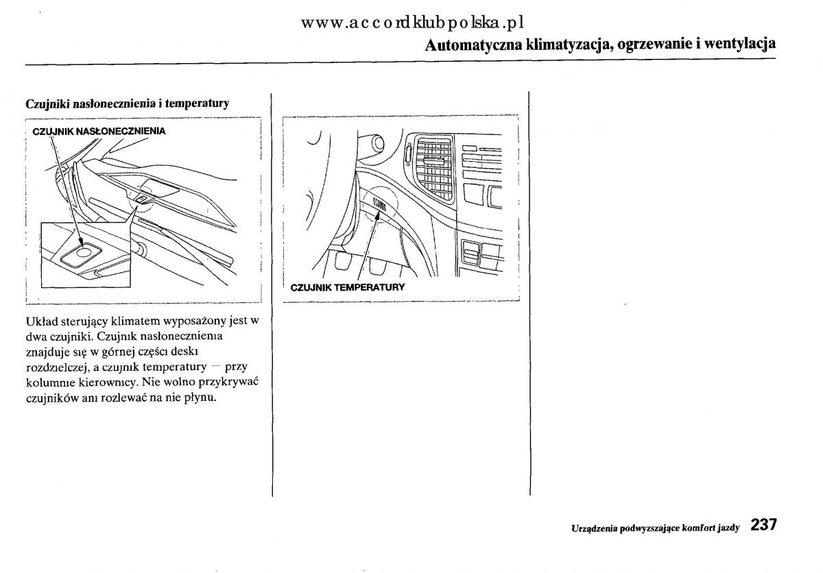 Honda Accord VIII 8 instrukcja obslugi / page 243