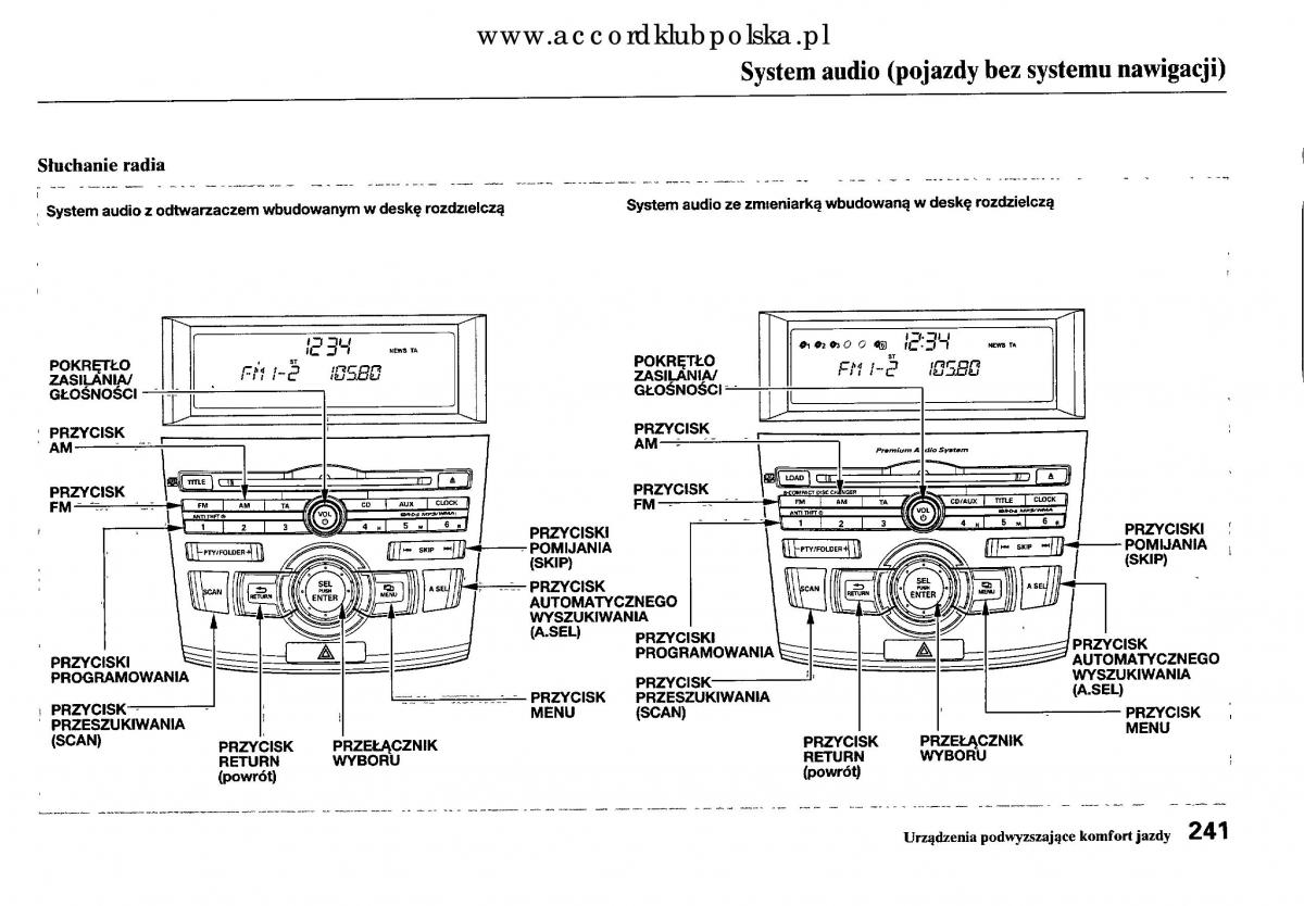 Honda Accord VIII 8 instrukcja obslugi / page 247