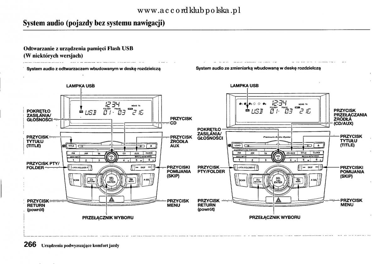 Honda Accord VIII 8 instrukcja obslugi / page 272