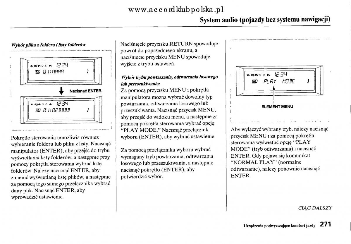 Honda Accord VIII 8 instrukcja obslugi / page 277