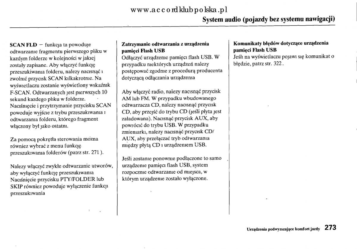 Honda Accord VIII 8 instrukcja obslugi / page 279