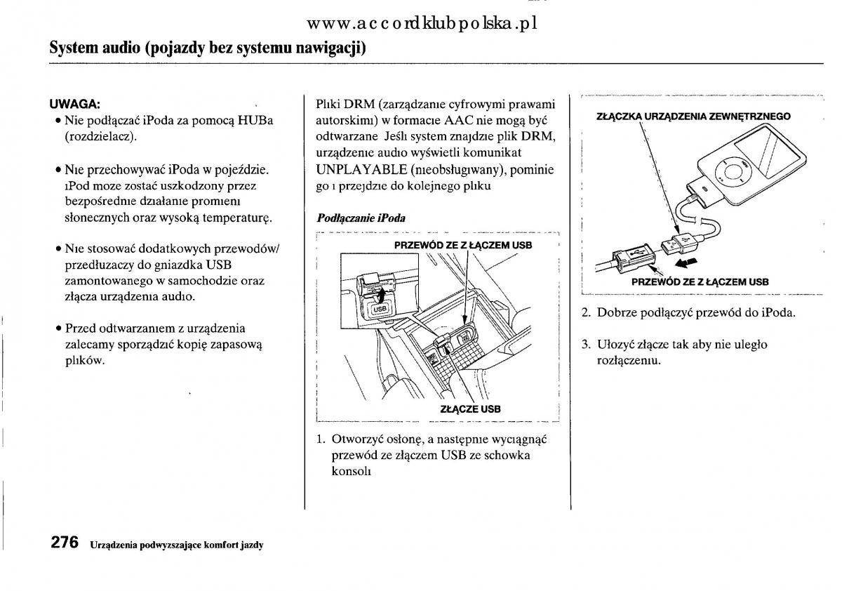 Honda Accord VIII 8 instrukcja obslugi / page 282