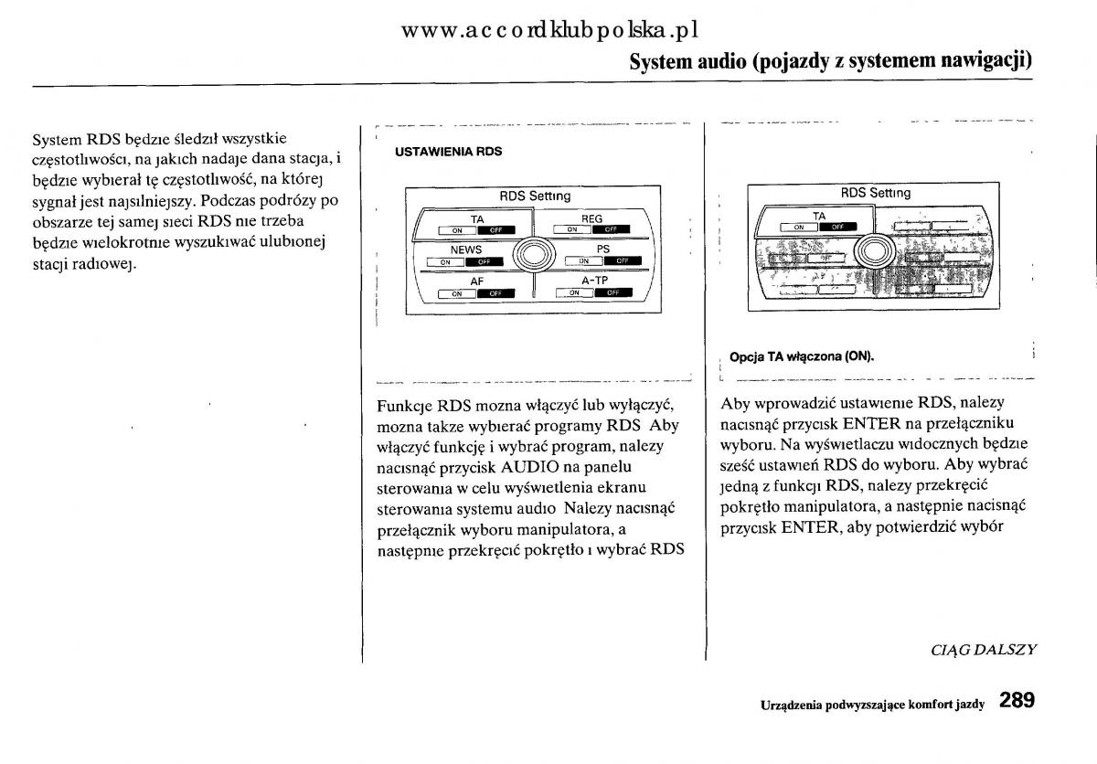 Honda Accord VIII 8 instrukcja obslugi / page 295