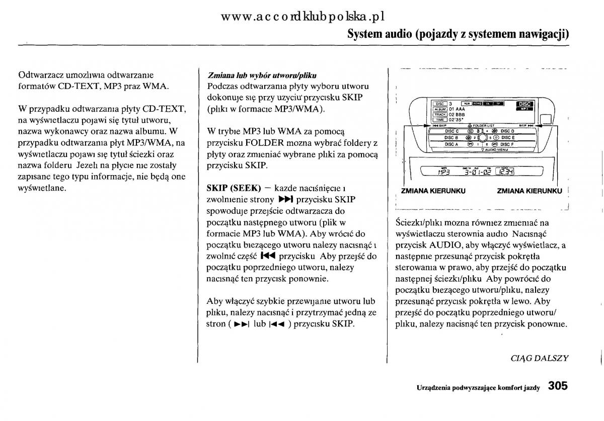 Honda Accord VIII 8 instrukcja obslugi / page 311