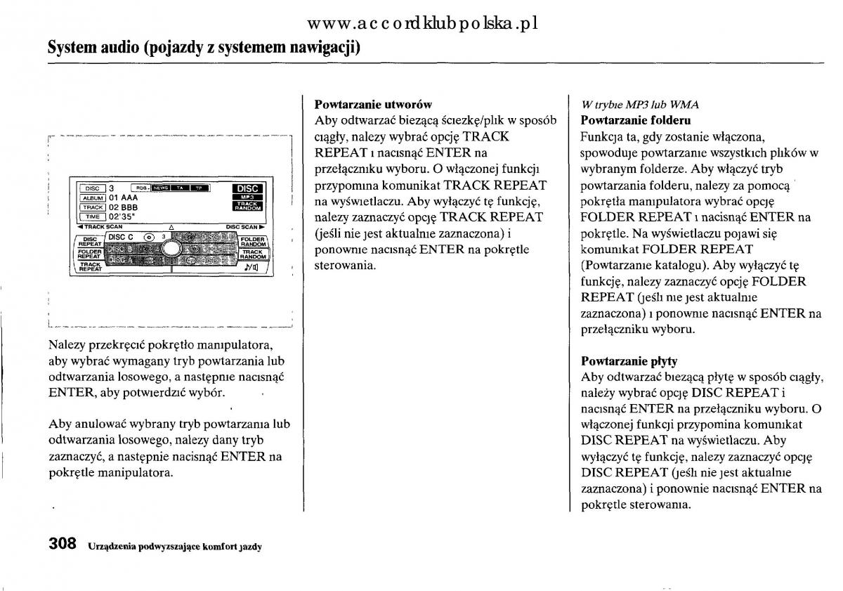 Honda Accord VIII 8 instrukcja obslugi / page 314