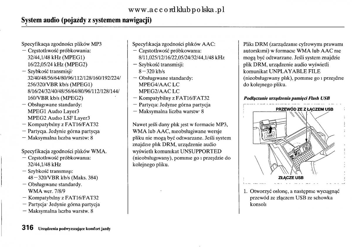 Honda Accord VIII 8 instrukcja obslugi / page 322