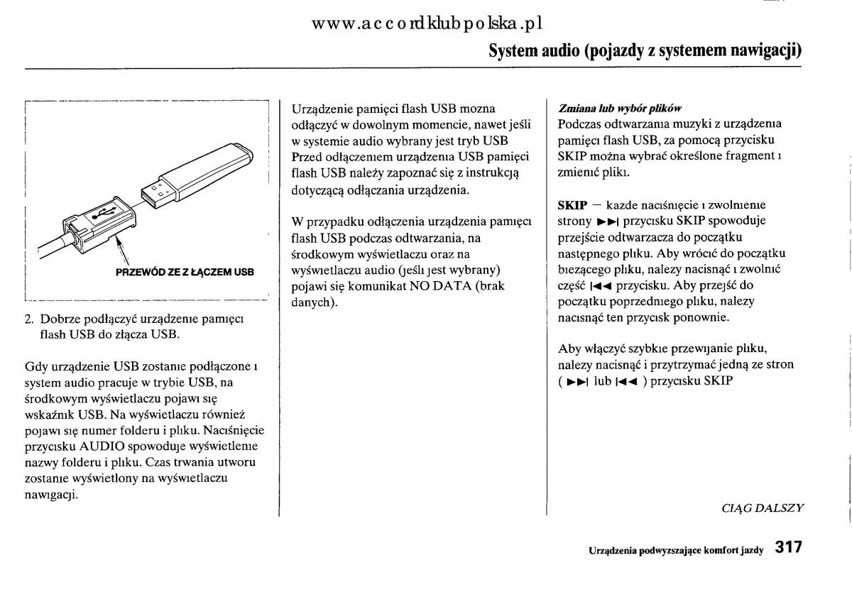 Honda Accord VIII 8 instrukcja obslugi / page 323