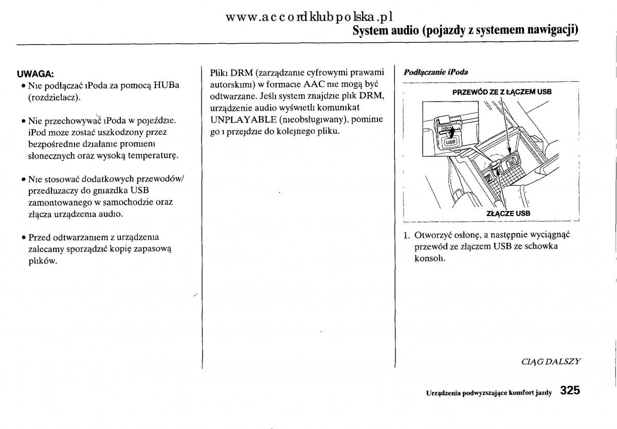 Honda Accord VIII 8 instrukcja obslugi / page 331