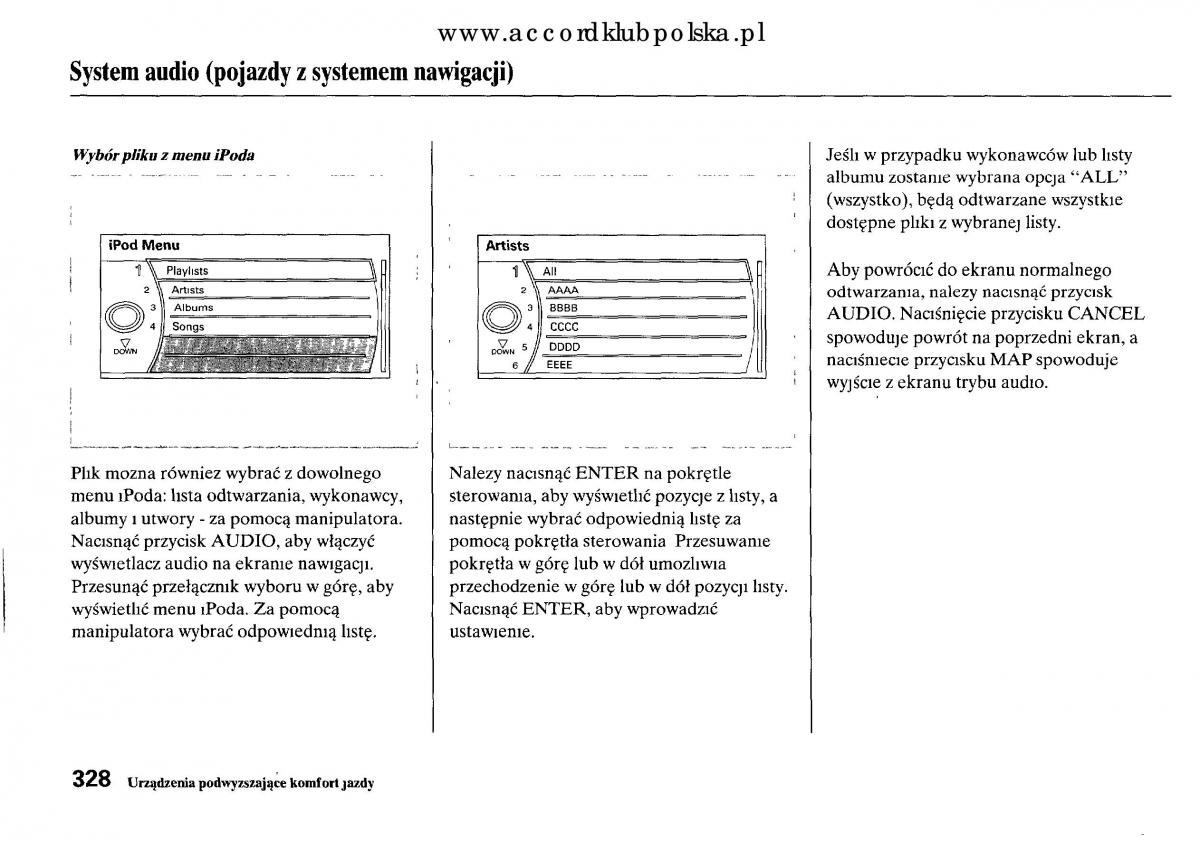 Honda Accord VIII 8 instrukcja obslugi / page 334