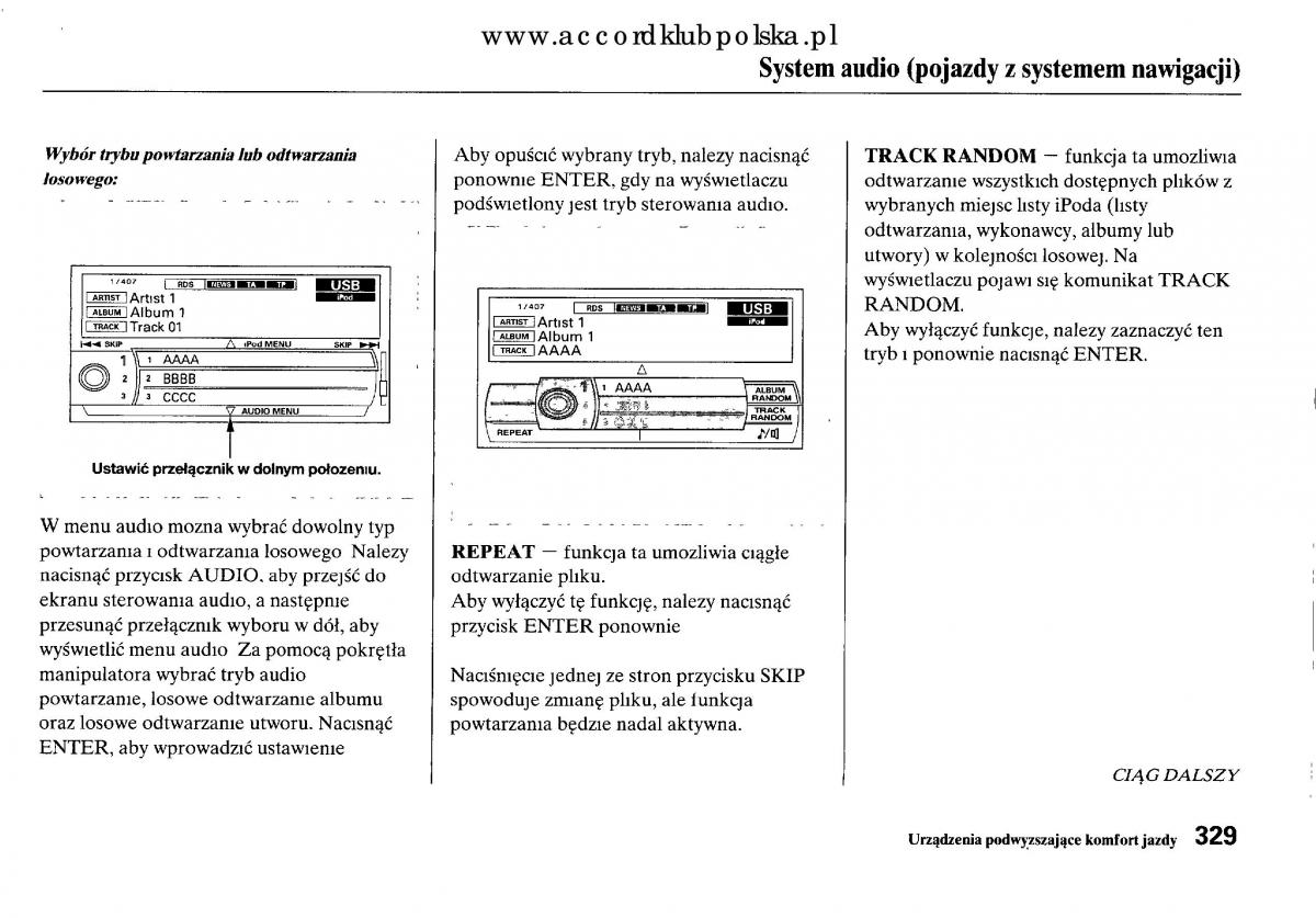 Honda Accord VIII 8 instrukcja obslugi / page 335