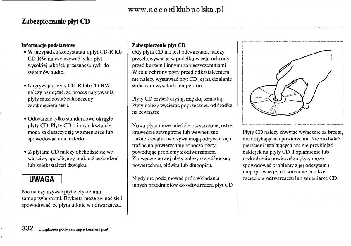 Honda Accord VIII 8 instrukcja obslugi / page 338