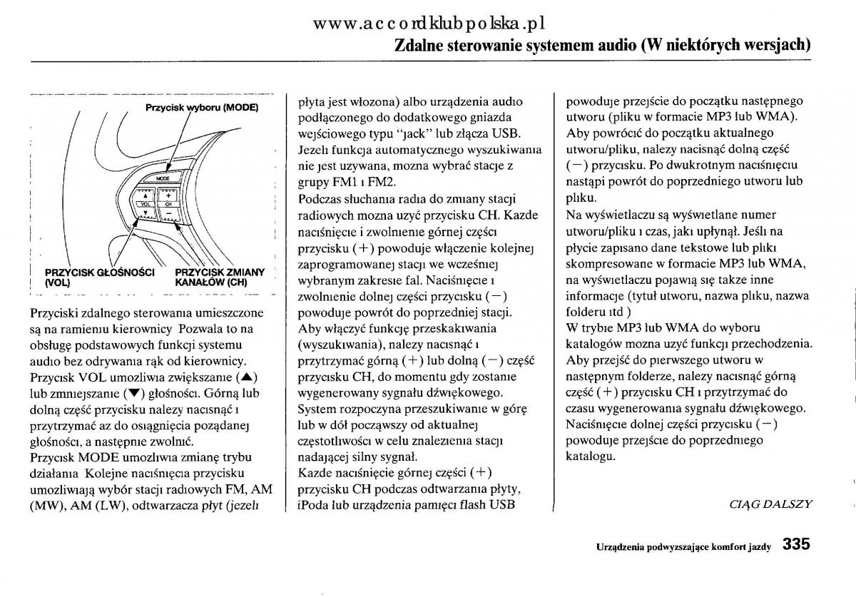 Honda Accord VIII 8 instrukcja obslugi / page 341