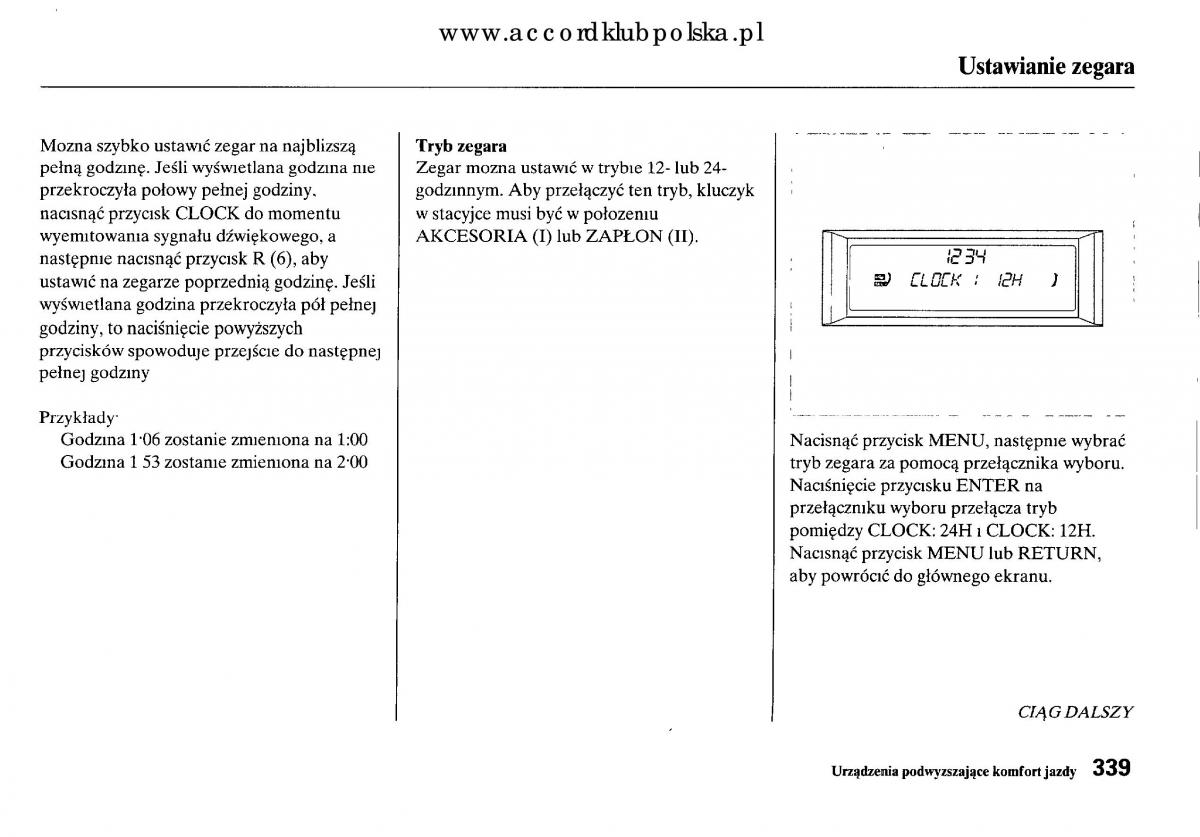 Honda Accord VIII 8 instrukcja obslugi / page 345