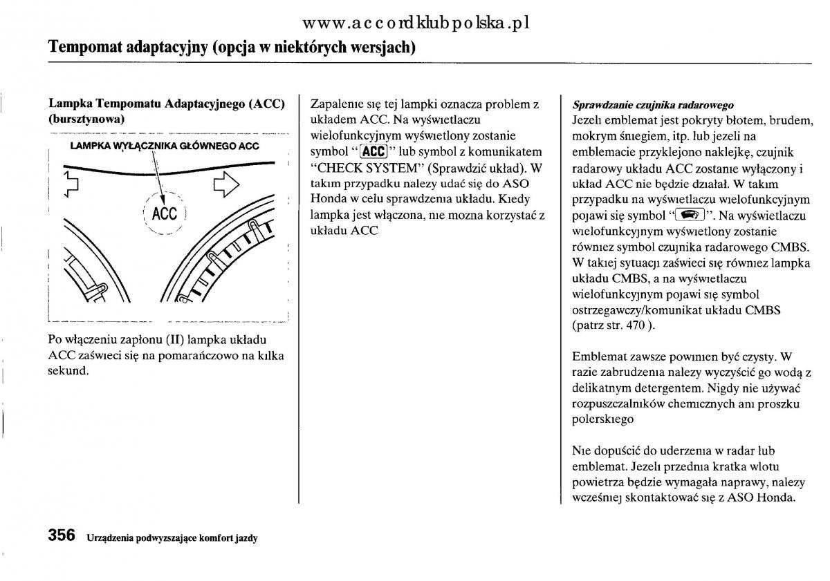 Honda Accord VIII 8 instrukcja obslugi / page 362