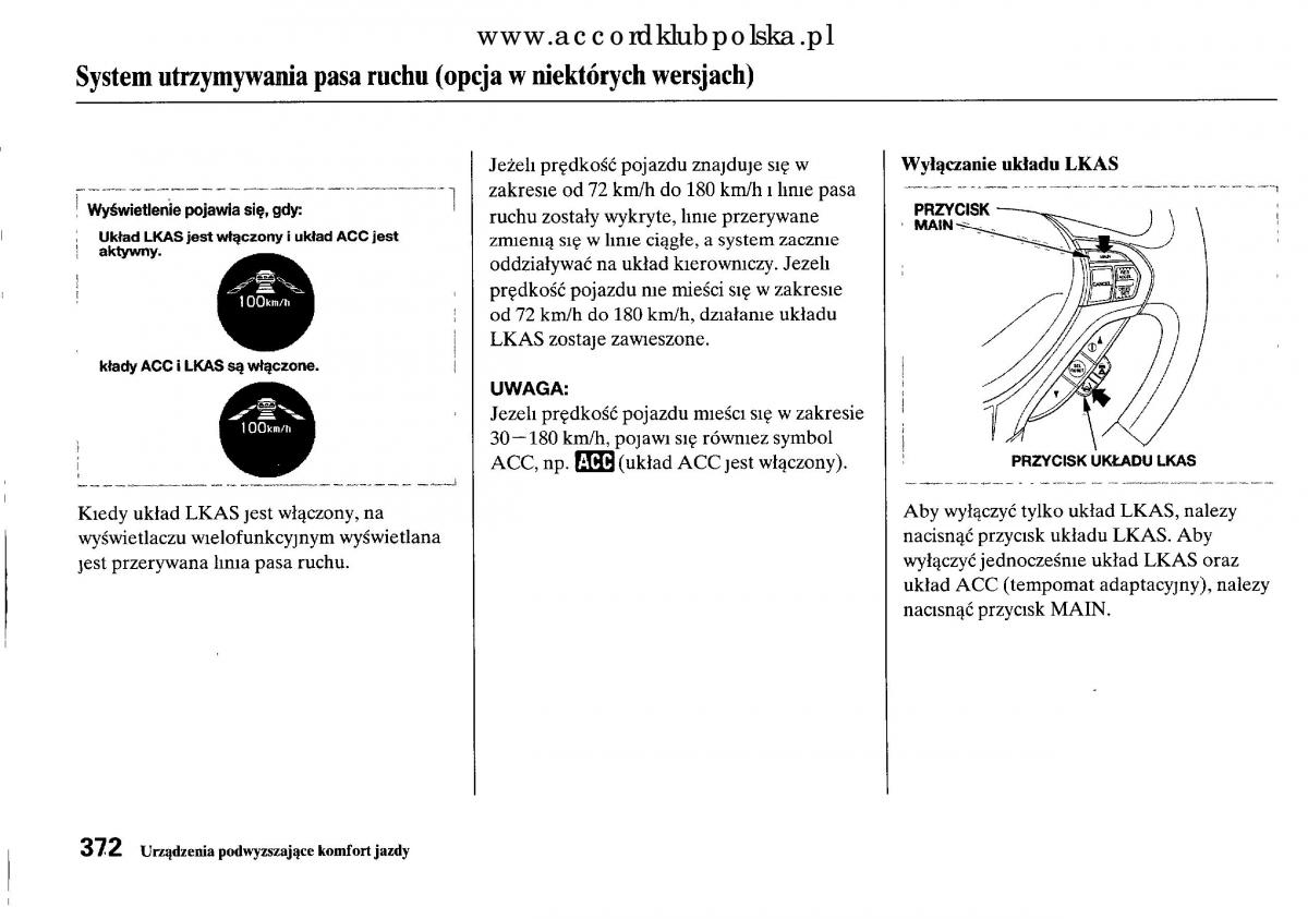 Honda Accord VIII 8 instrukcja obslugi / page 378