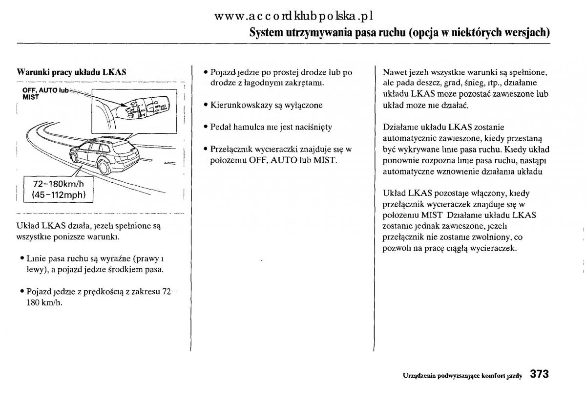 Honda Accord VIII 8 instrukcja obslugi / page 379