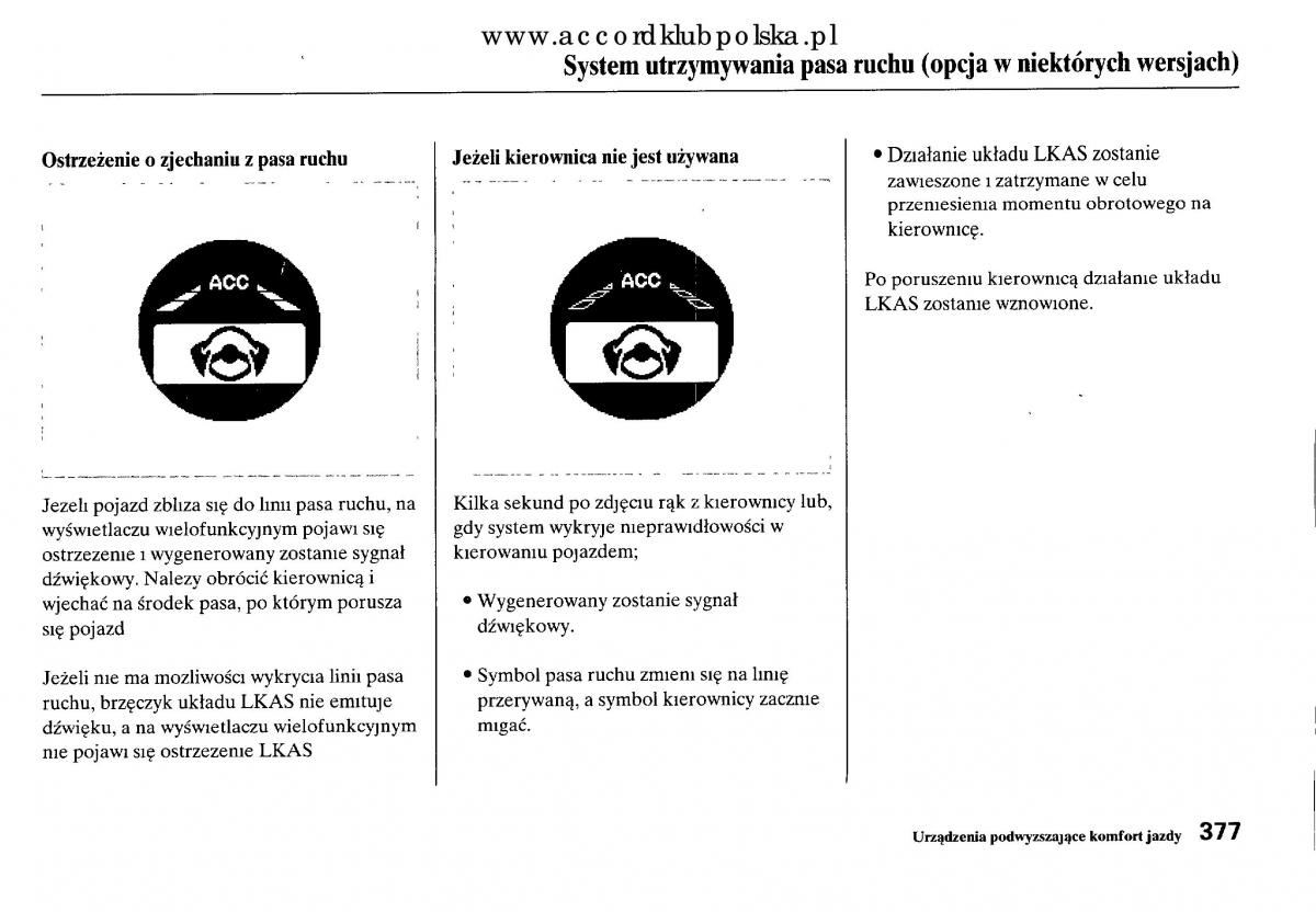 Honda Accord VIII 8 instrukcja obslugi / page 383