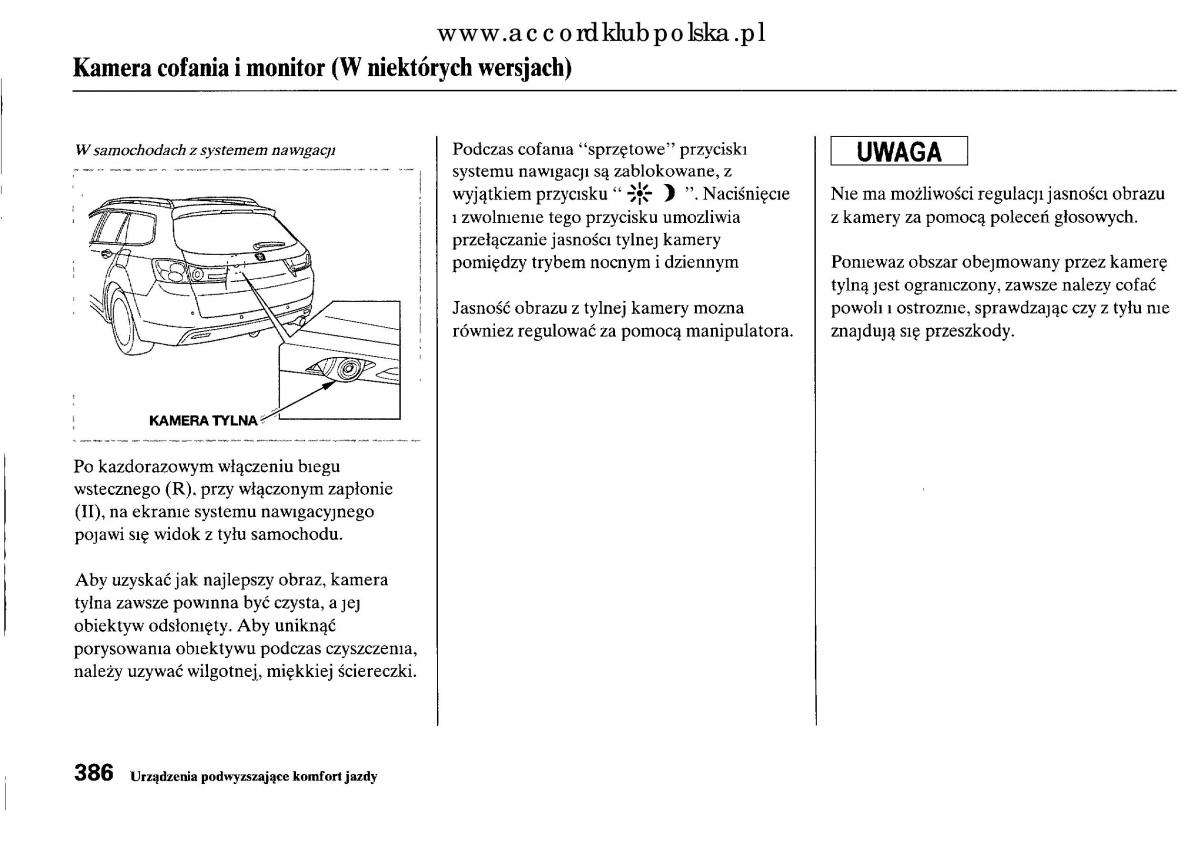 Honda Accord VIII 8 instrukcja obslugi / page 392