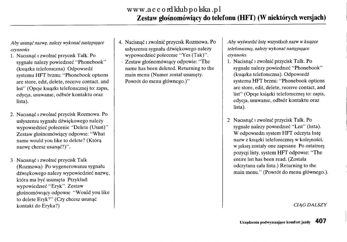 Honda Accord VIII 8 instrukcja obslugi / page 413