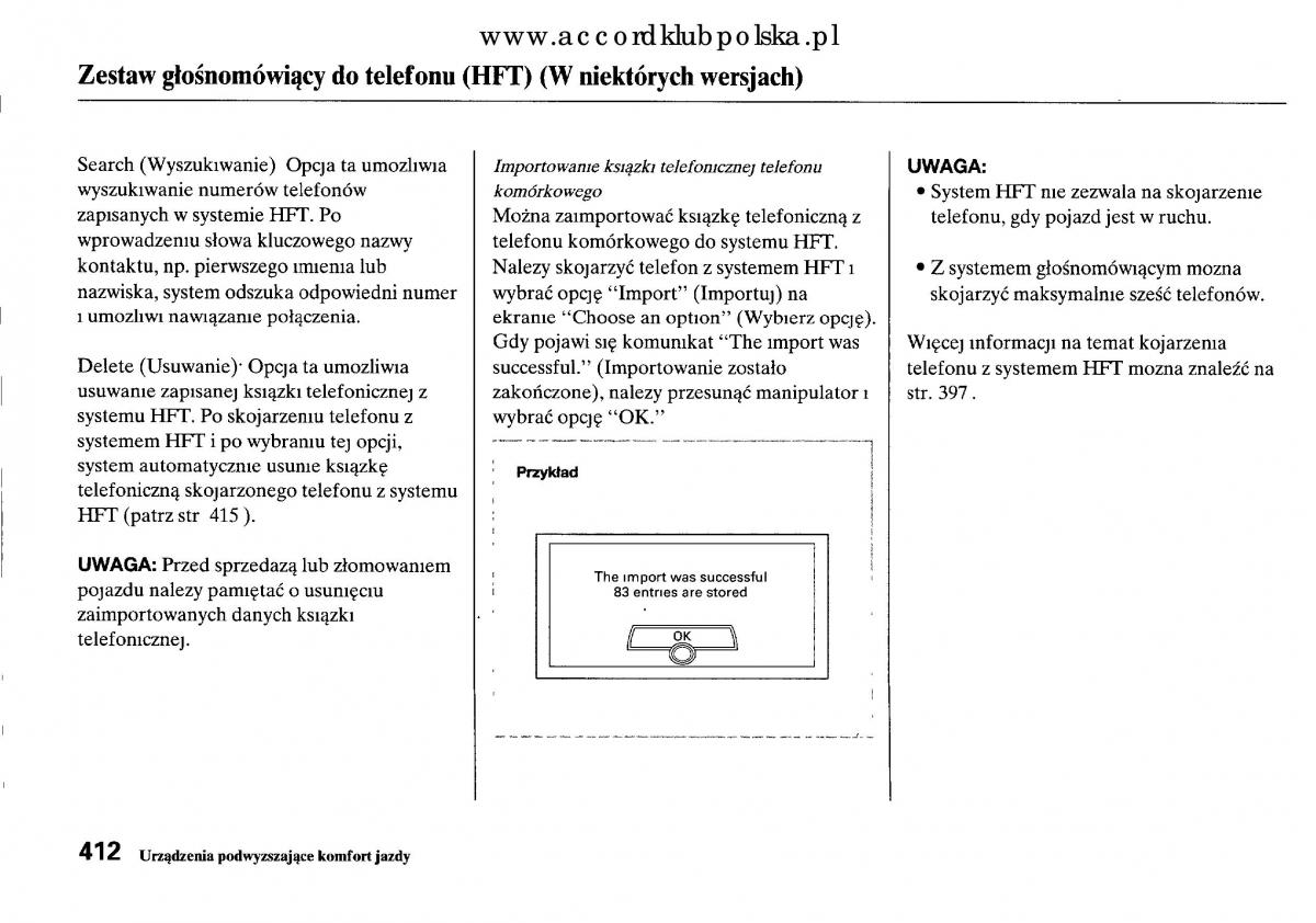 Honda Accord VIII 8 instrukcja obslugi / page 418