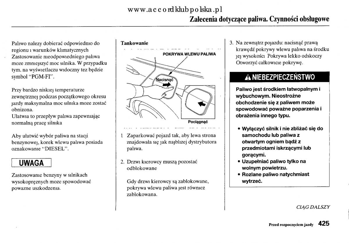 Honda Accord VIII 8 instrukcja obslugi / page 431