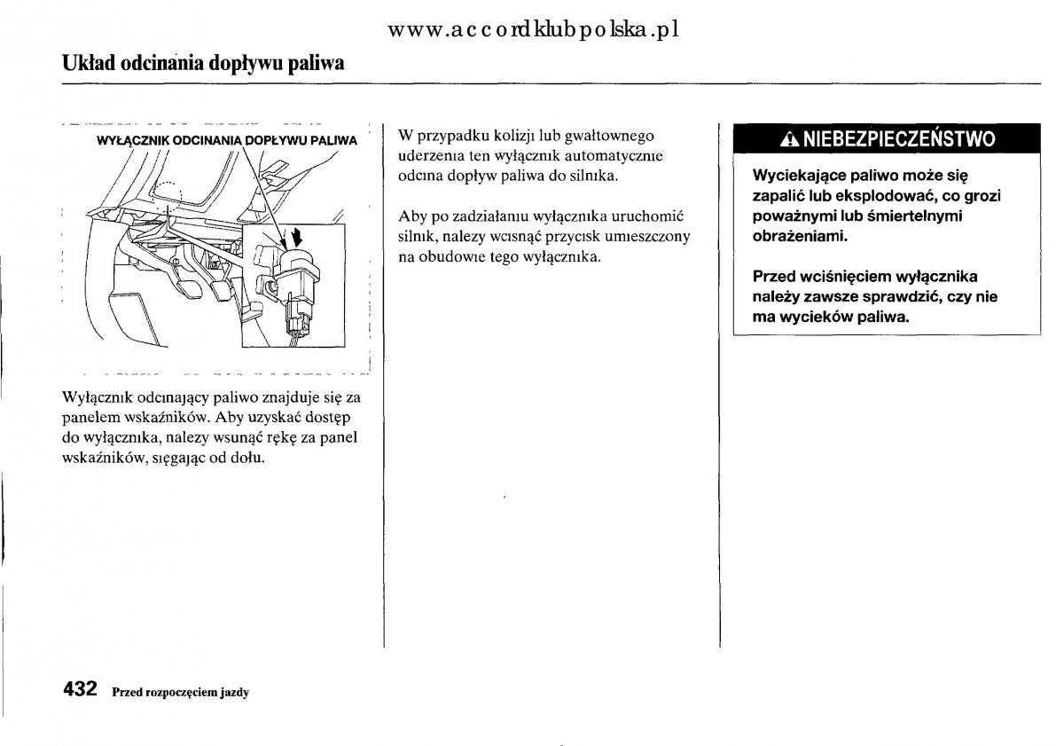 Honda Accord VIII 8 instrukcja obslugi / page 438