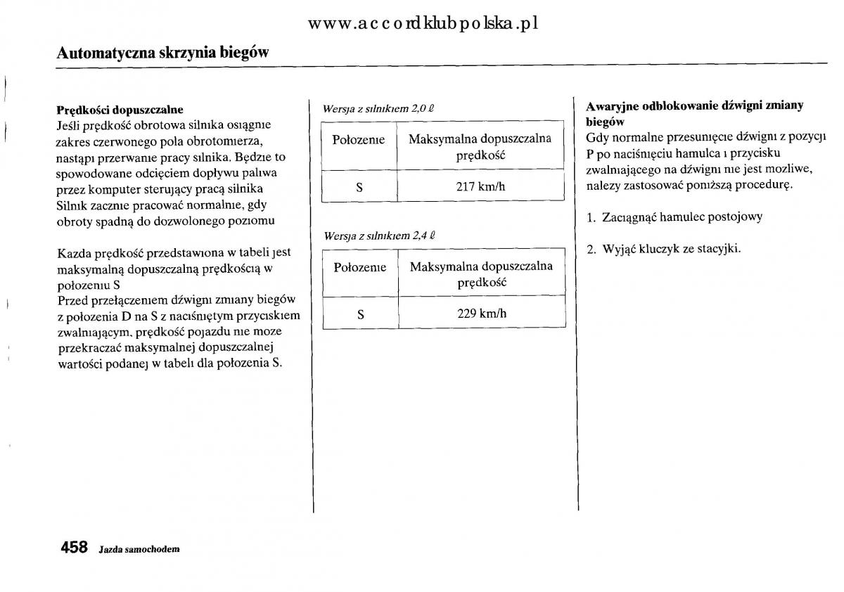 Honda Accord VIII 8 instrukcja obslugi / page 464