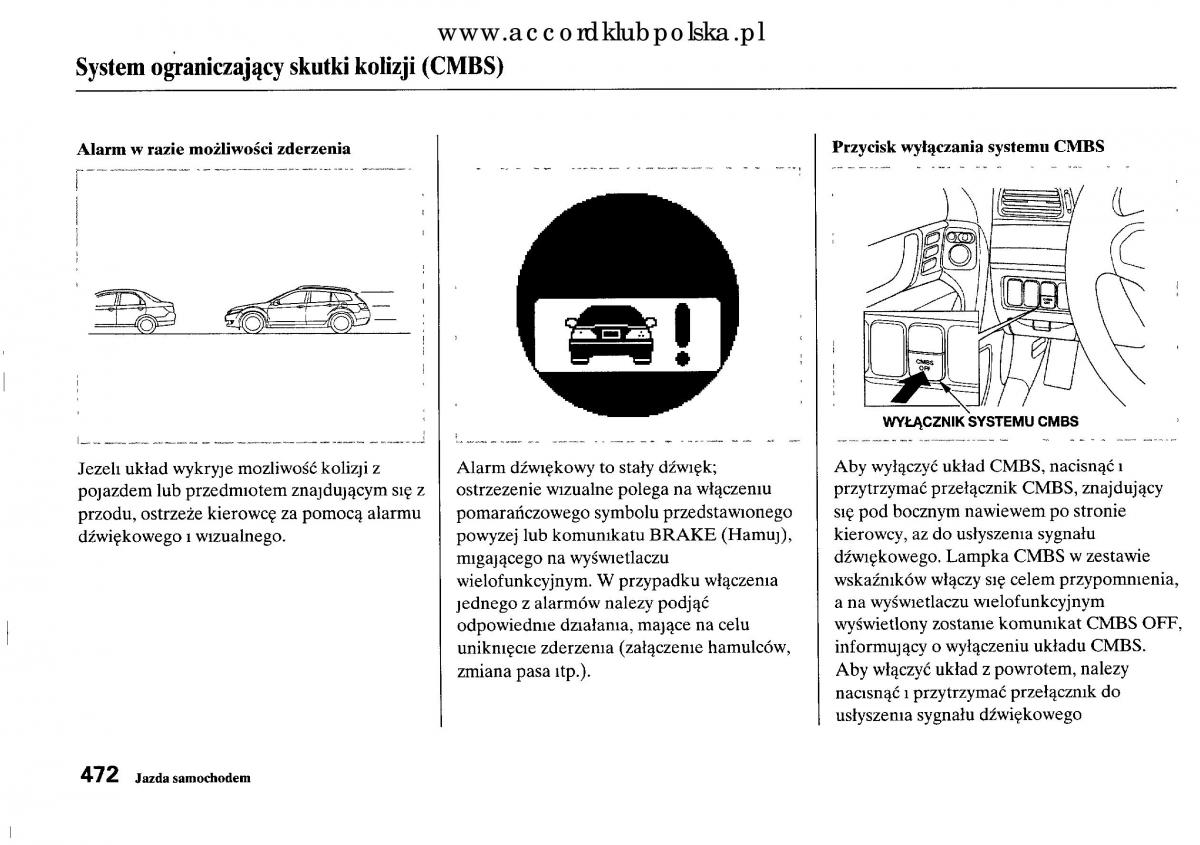 Honda Accord VIII 8 instrukcja obslugi / page 478