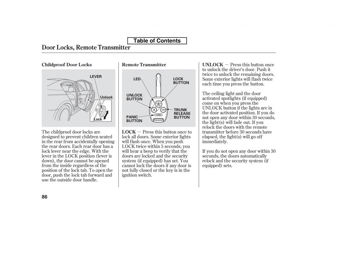 Honda Accord VIII 8 owners manual / page 101