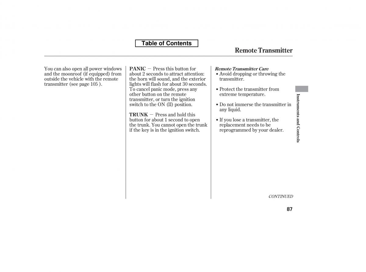 Honda Accord VIII 8 owners manual / page 102