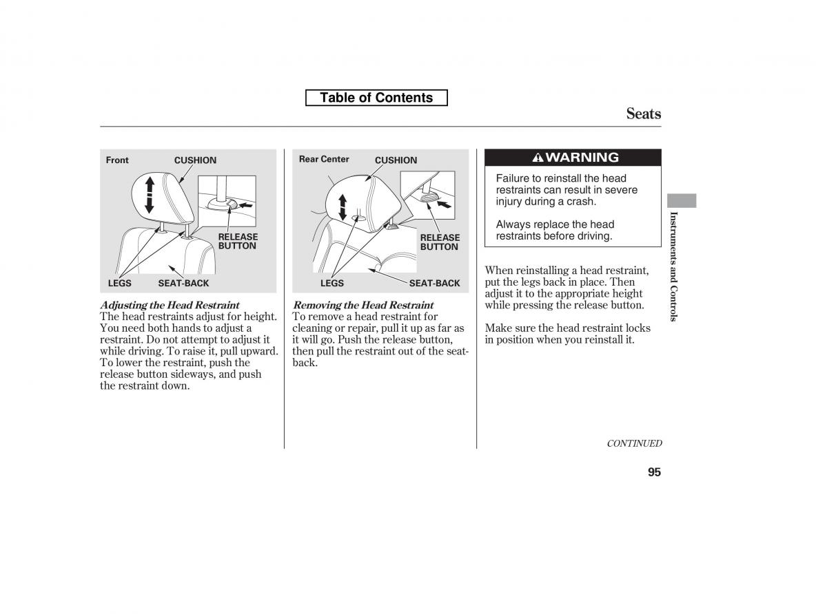 Honda Accord VIII 8 owners manual / page 110