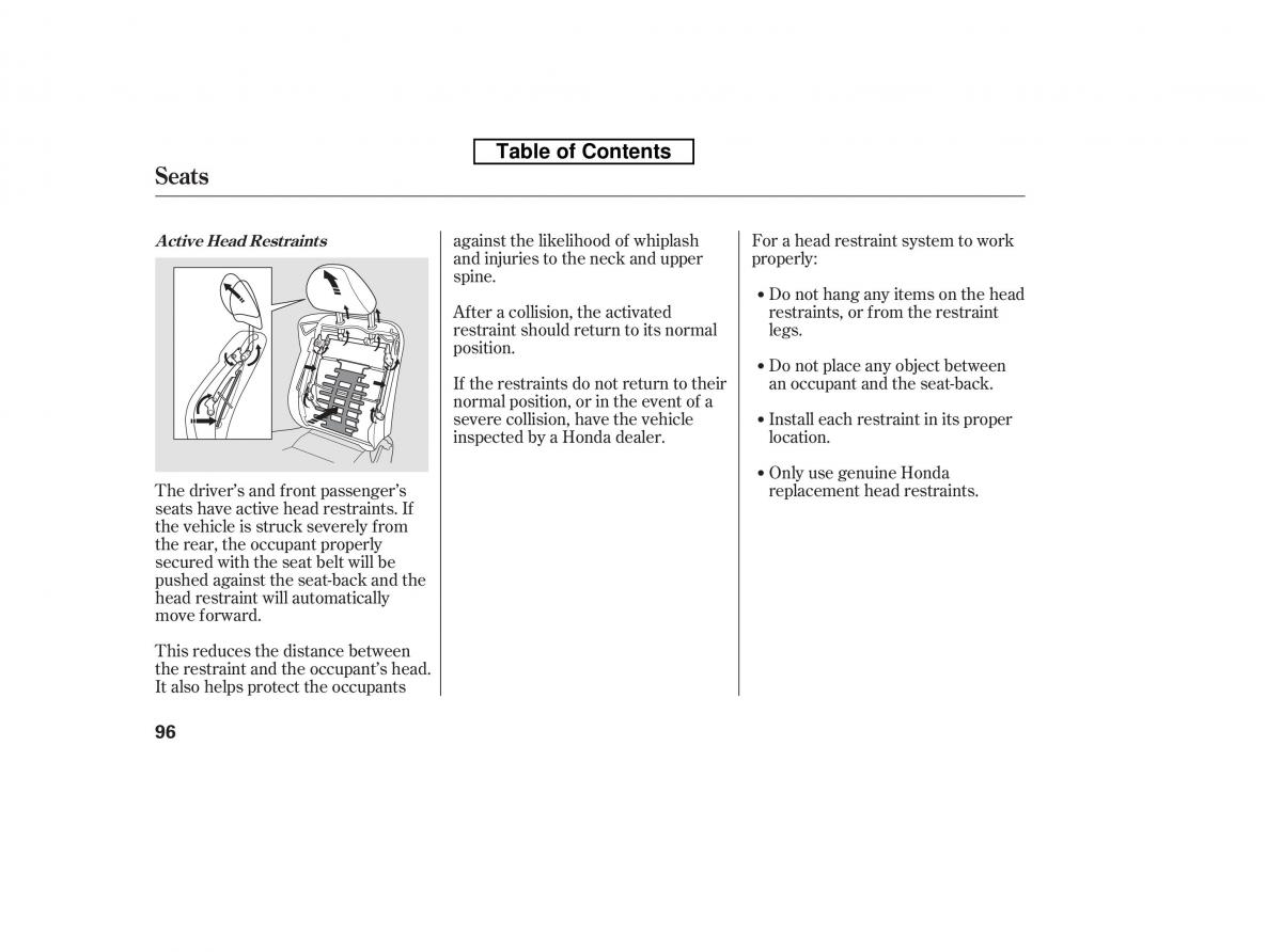 Honda Accord VIII 8 owners manual / page 111