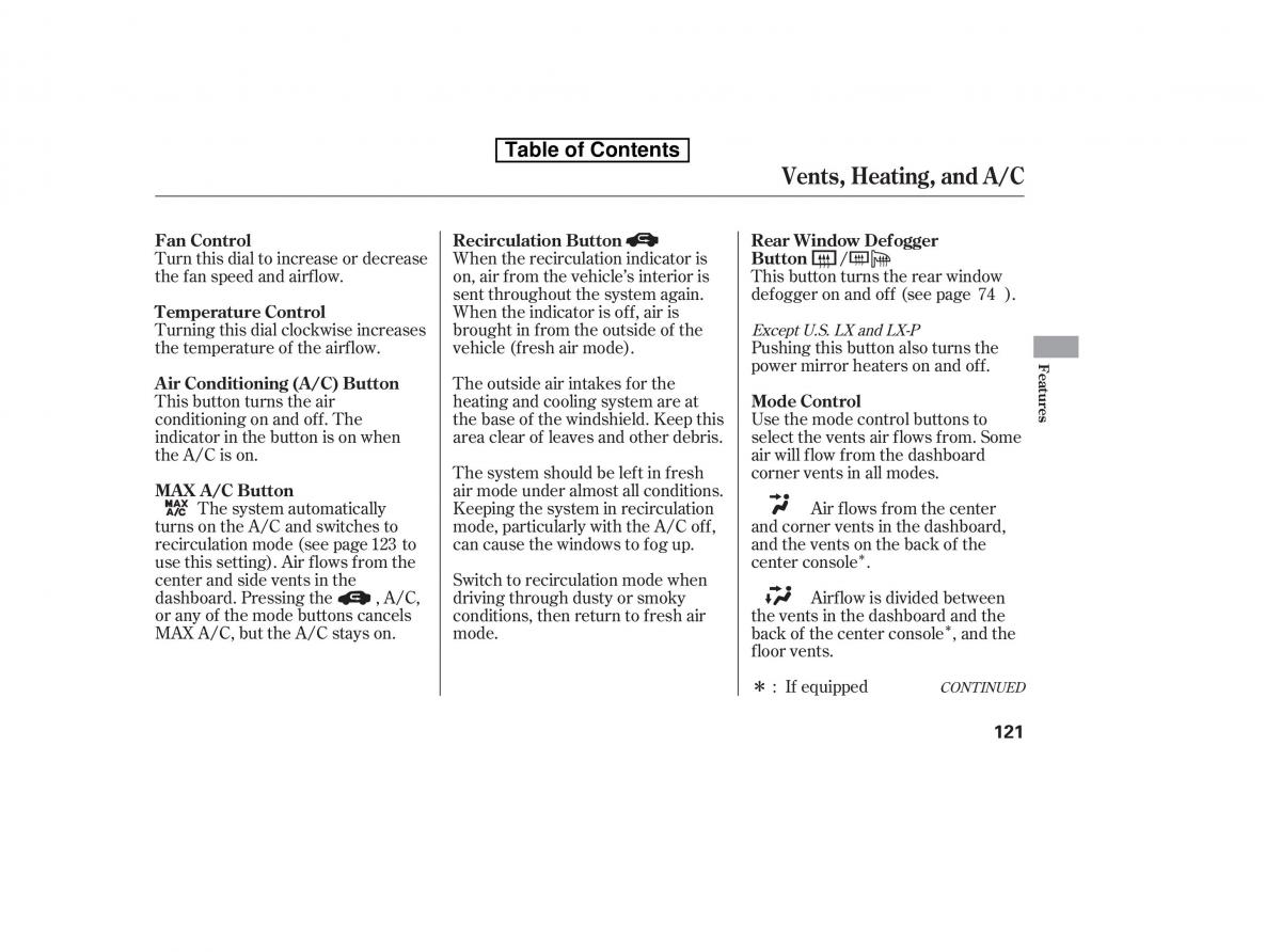 Honda Accord VIII 8 owners manual / page 136