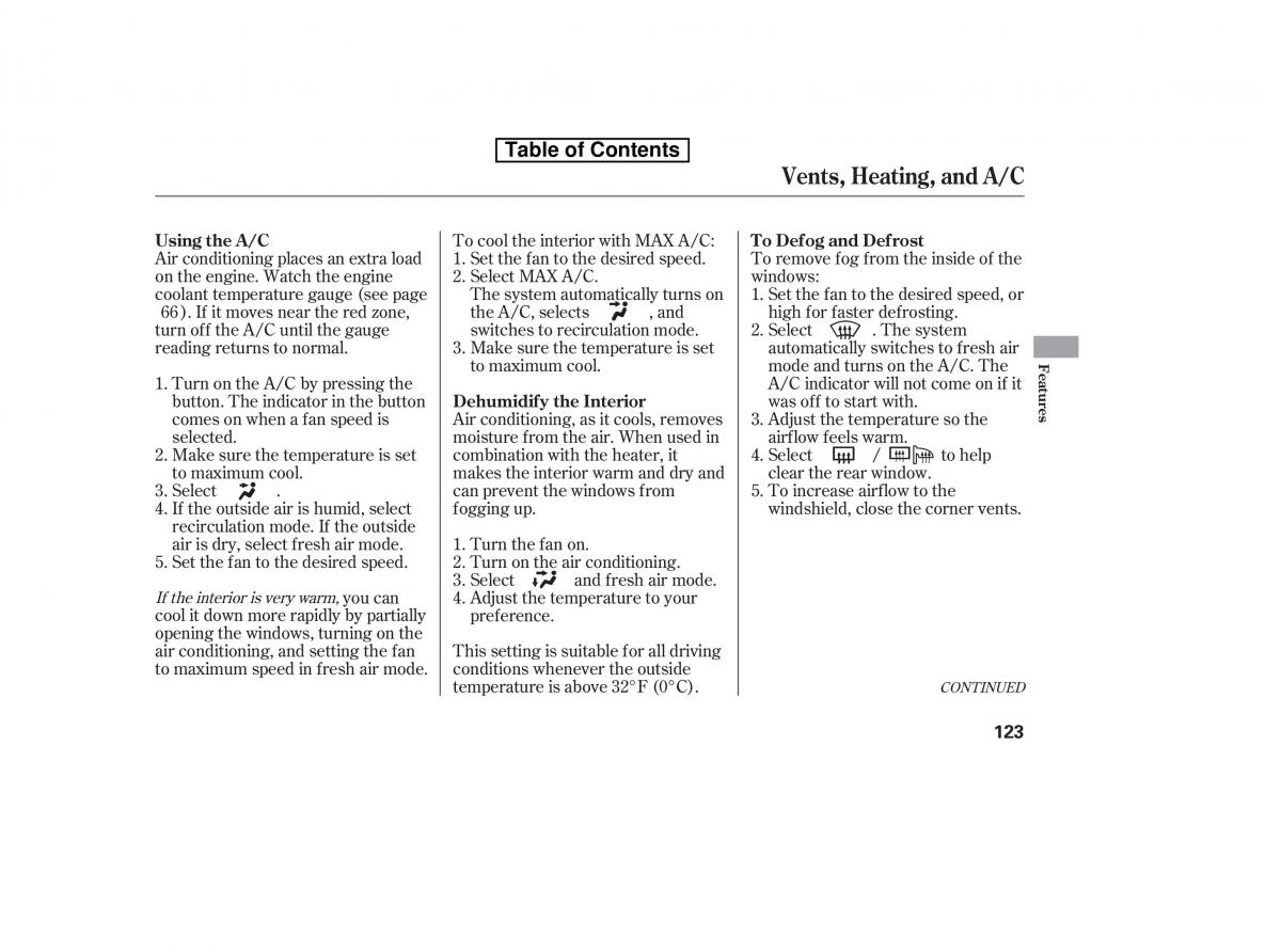 Honda Accord VIII 8 owners manual / page 138