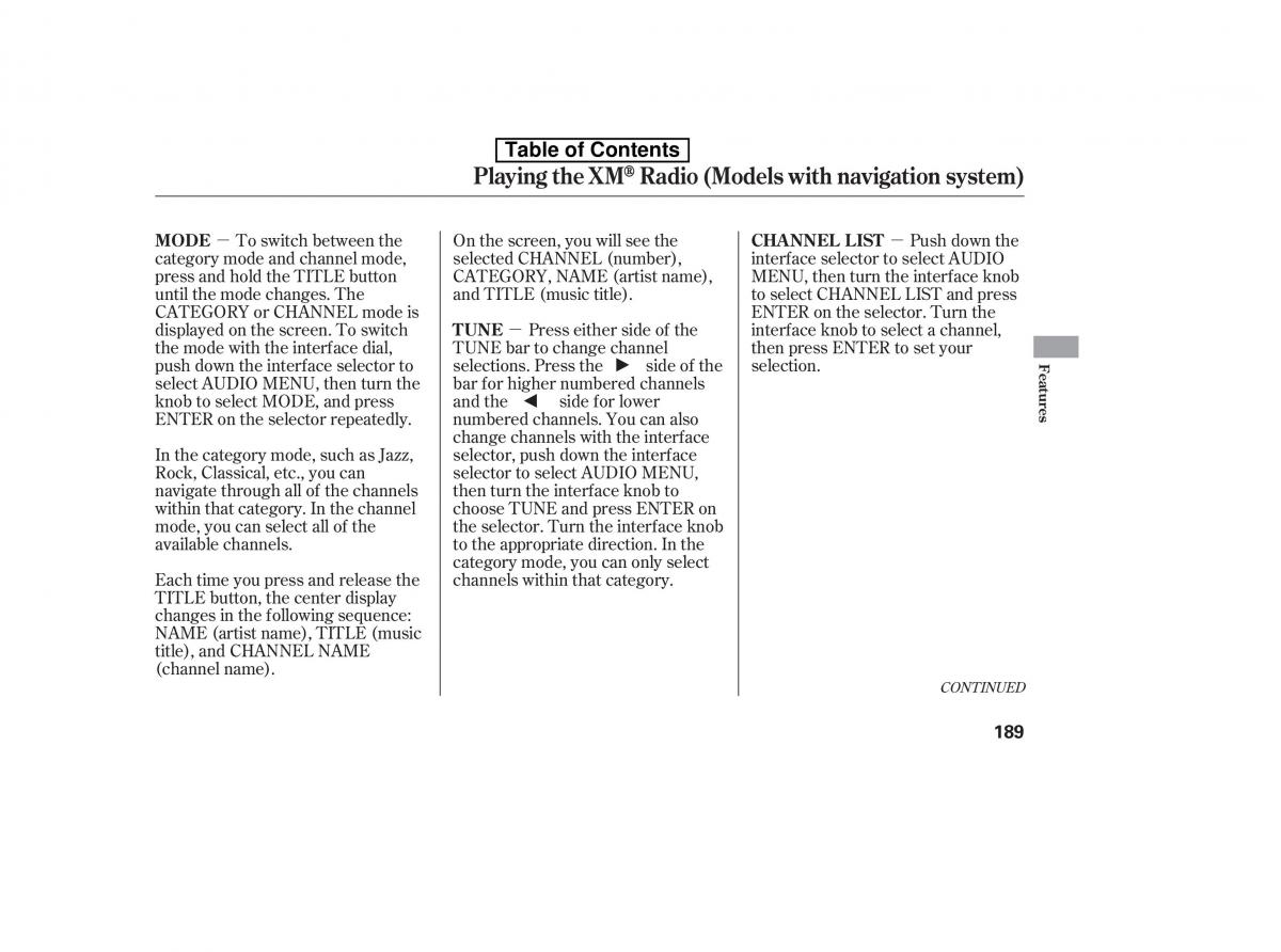 Honda Accord VIII 8 owners manual / page 204