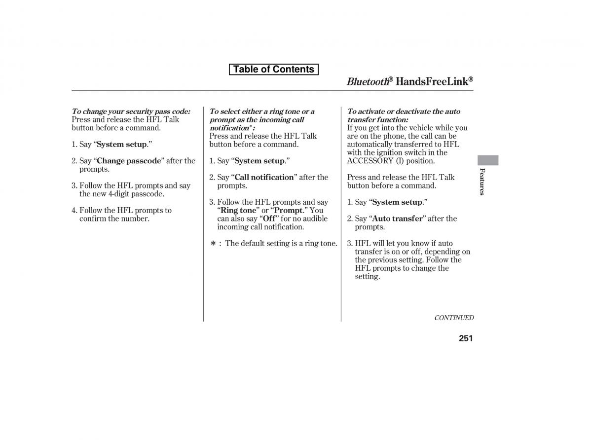 Honda Accord VIII 8 owners manual / page 266