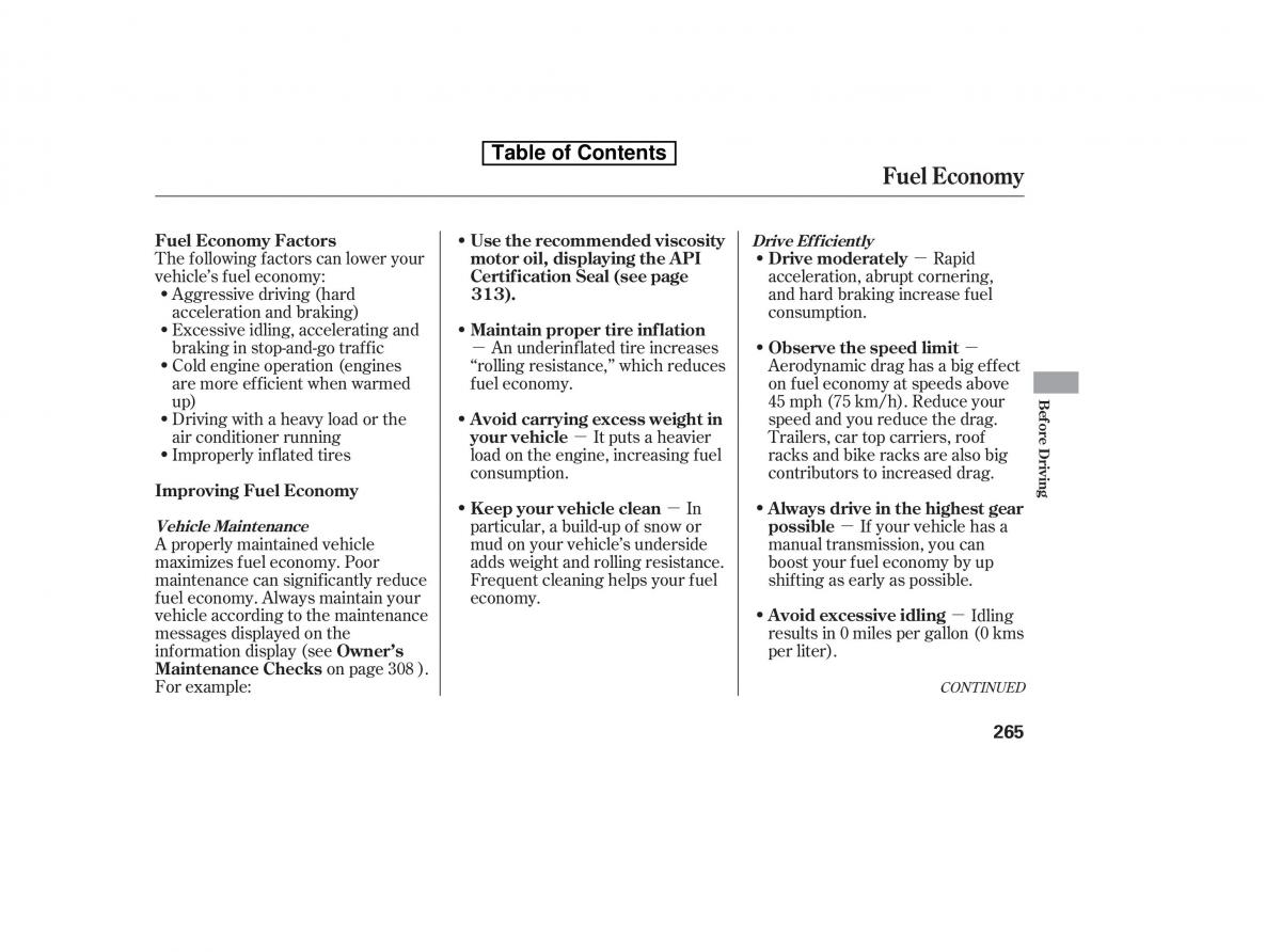 Honda Accord VIII 8 owners manual / page 280