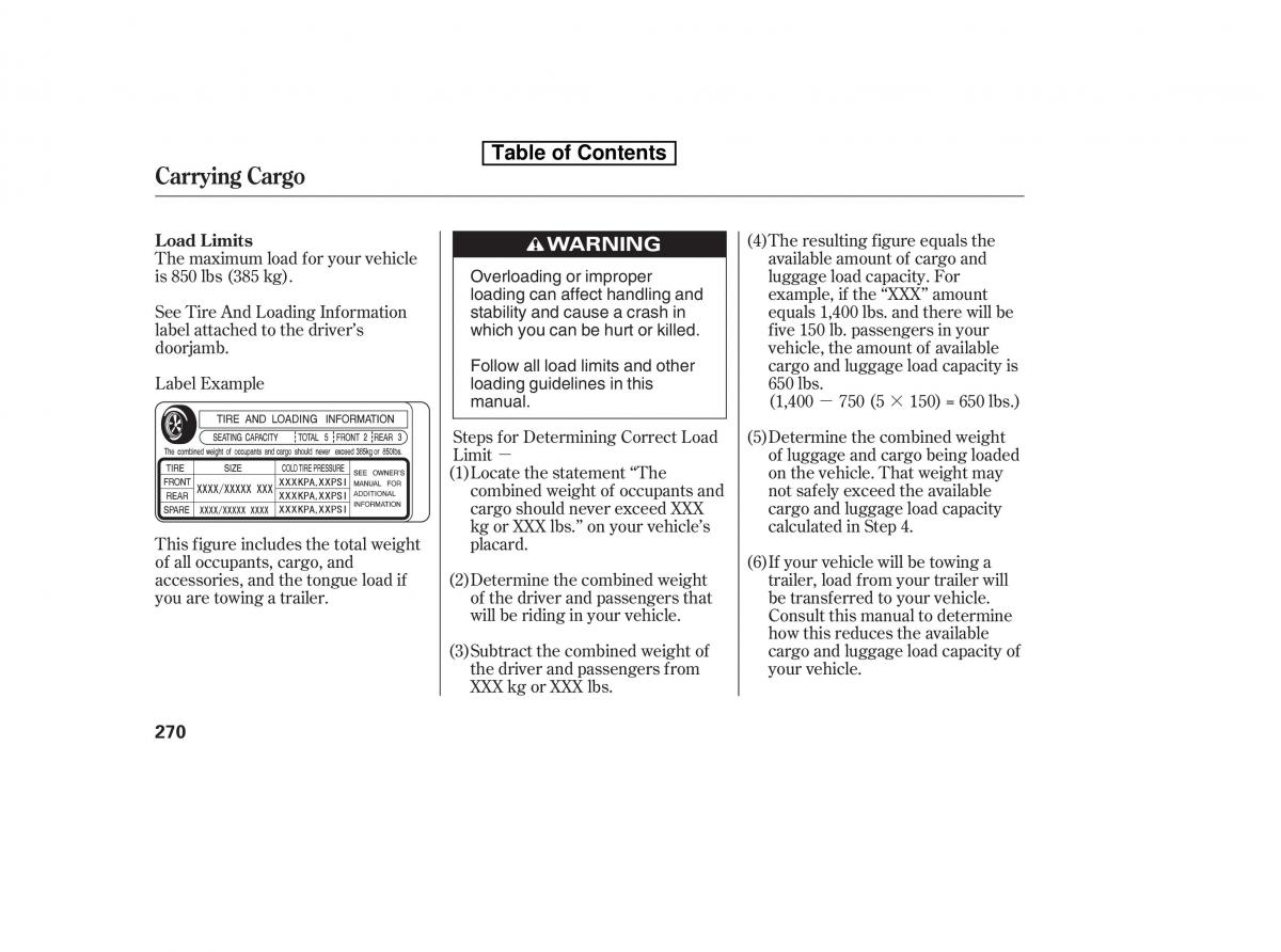 Honda Accord VIII 8 owners manual / page 285