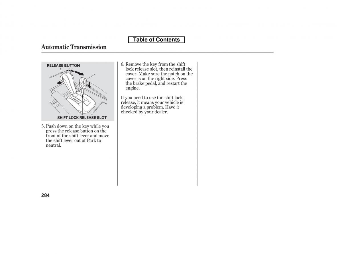 Honda Accord VIII 8 owners manual / page 299