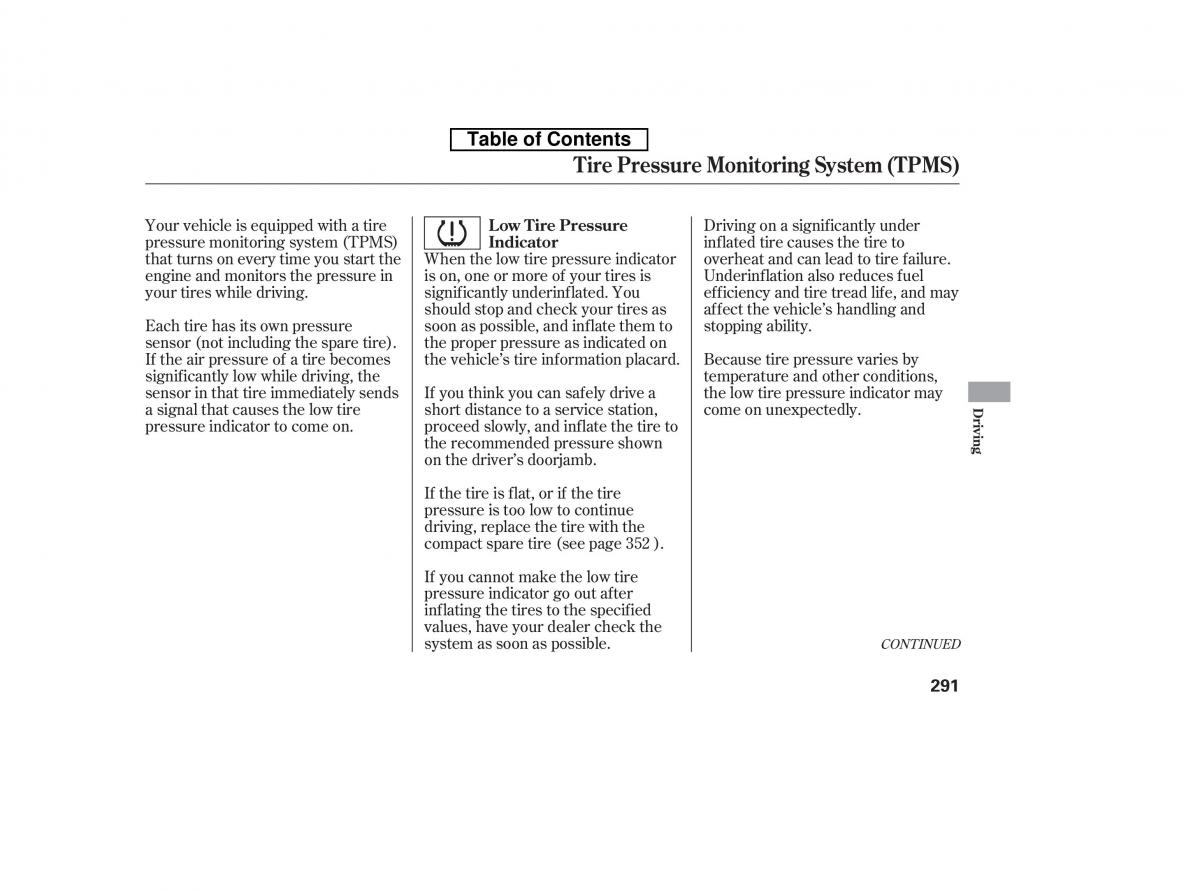 Honda Accord VIII 8 owners manual / page 306