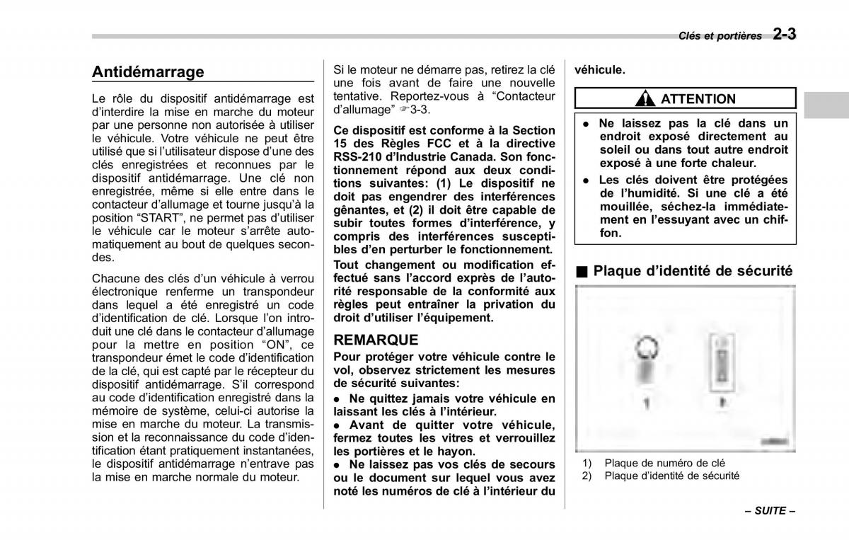 Subaru Forester II 2 manuel du proprietaire / page 101