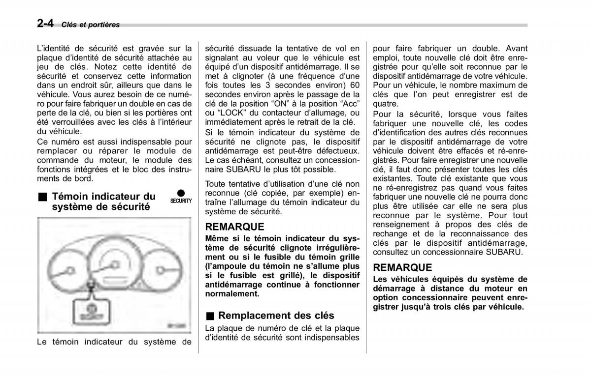 Subaru Forester II 2 manuel du proprietaire / page 102