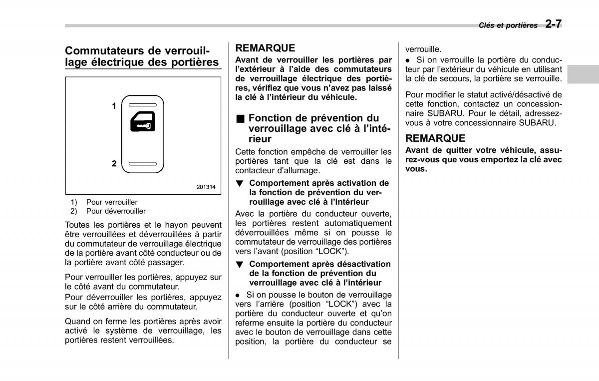 Subaru Forester II 2 manuel du proprietaire / page 105