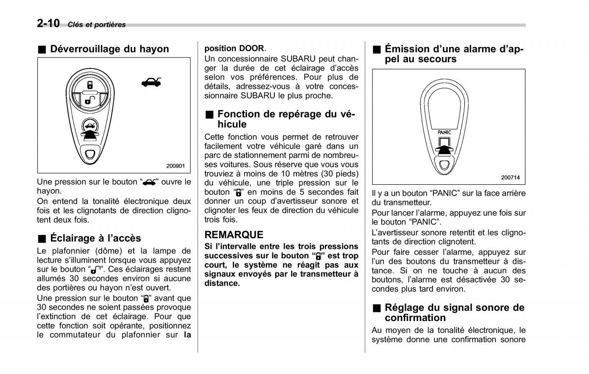 Subaru Forester II 2 manuel du proprietaire / page 108