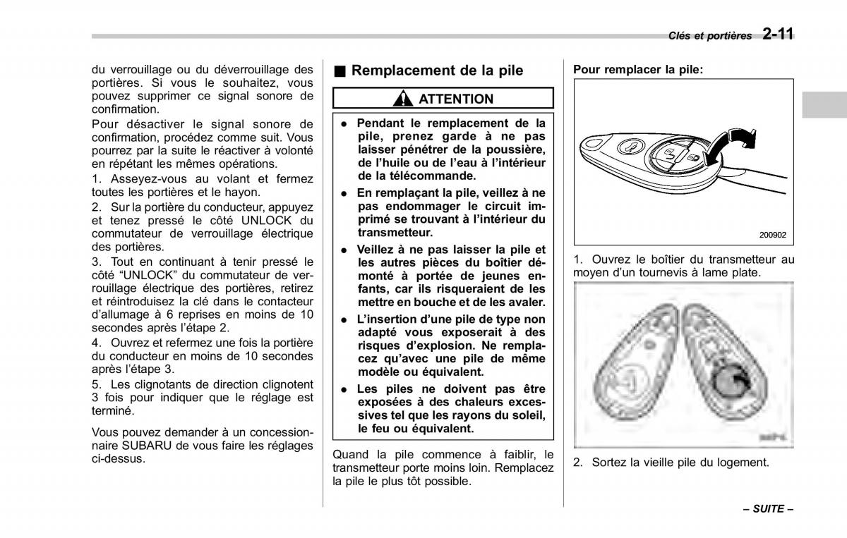 Subaru Forester II 2 manuel du proprietaire / page 109