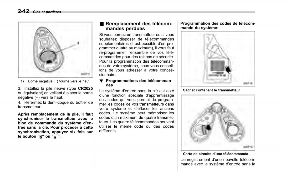 Subaru Forester II 2 manuel du proprietaire / page 110